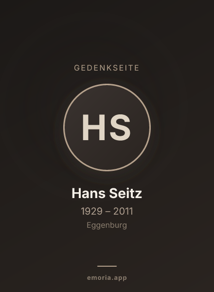 Gedenkportrait von Hans Seitz