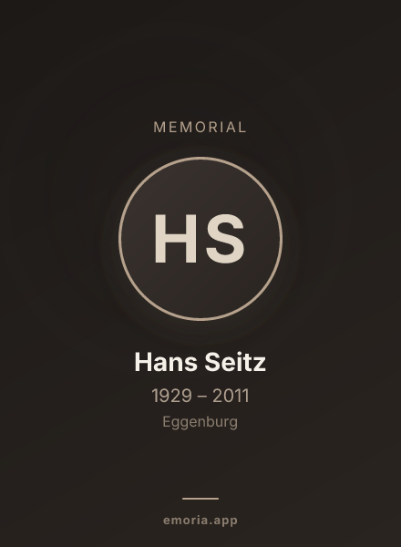 Memorial portrait of Hans Seitz