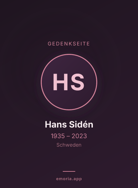 Gedenkportrait von Hans Sidén