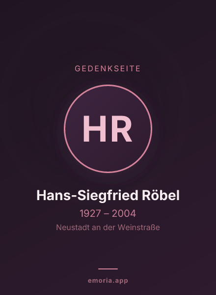 Gedenkportrait von Hans-Siegfried Röbel