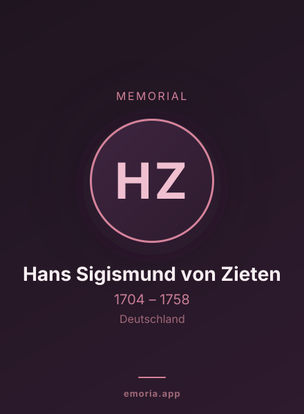 Memorial portrait of Hans Sigismund von Zieten