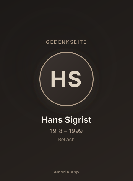 Gedenkportrait von Hans Sigrist