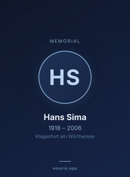 Memorial portrait of Hans Sima