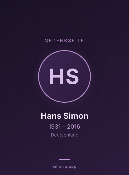 Gedenkportrait von Hans Simon