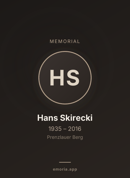 Memorial portrait of Hans Skirecki