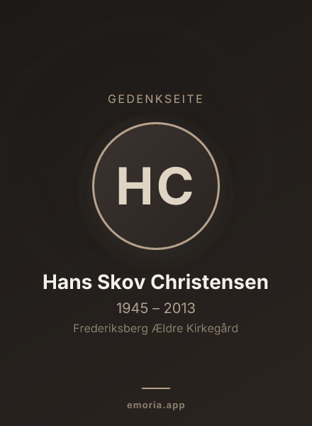 Gedenkportrait von Hans Skov Christensen