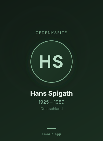 Gedenkportrait von Hans Spigath