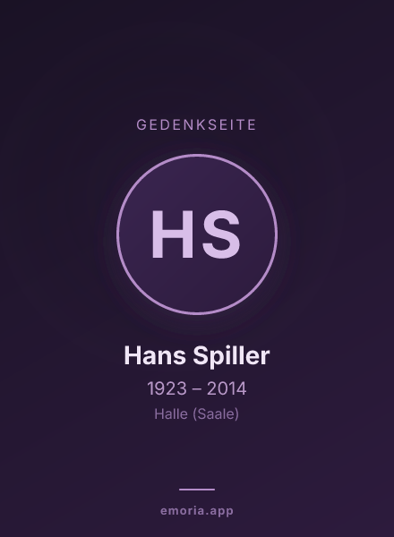 Gedenkportrait von Hans Spiller