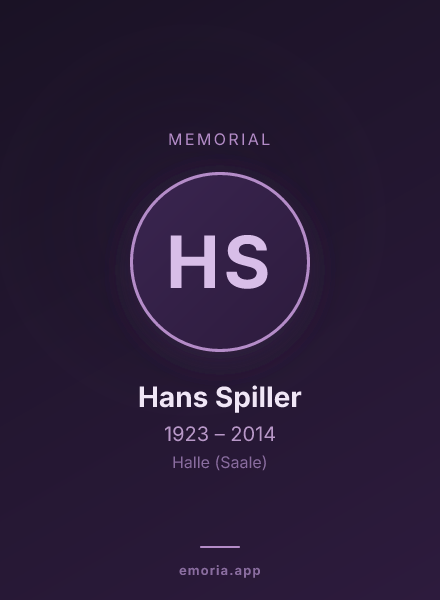 Memorial portrait of Hans Spiller