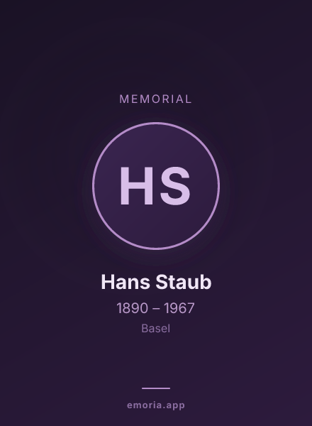 Memorial portrait of Hans Staub