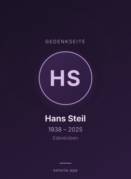Gedenkportrait von Hans Steil