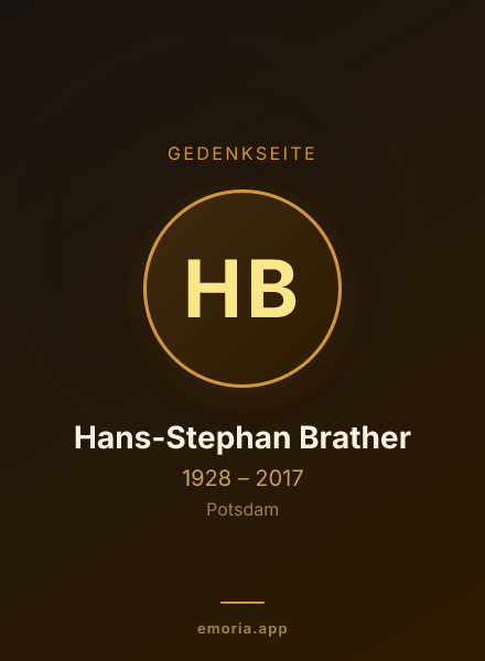 Gedenkportrait von Hans-Stephan Brather