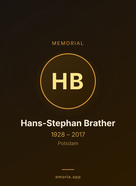 Memorial portrait of Hans-Stephan Brather