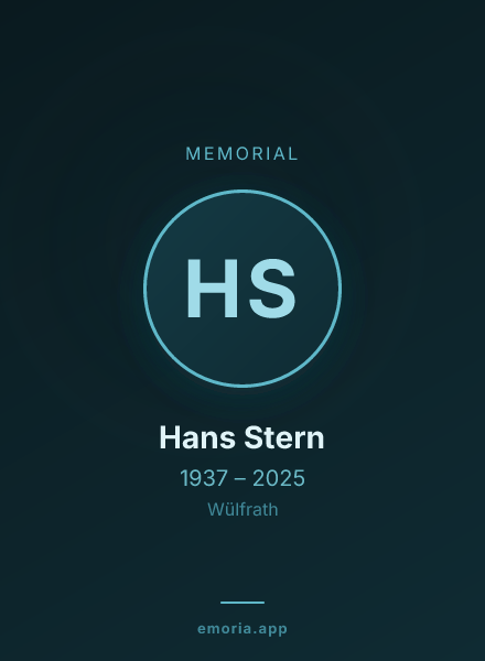 Memorial portrait of Hans Stern
