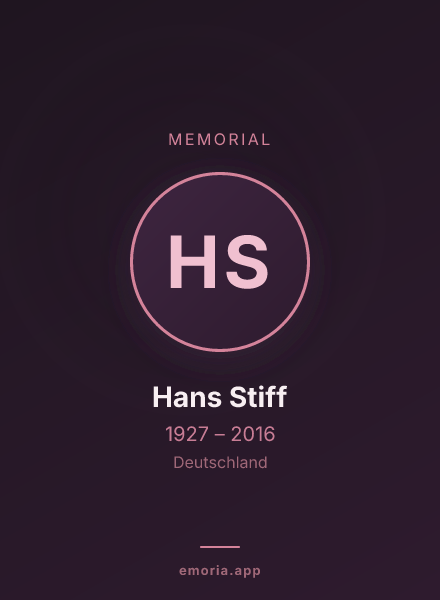 Memorial portrait of Hans Stiff