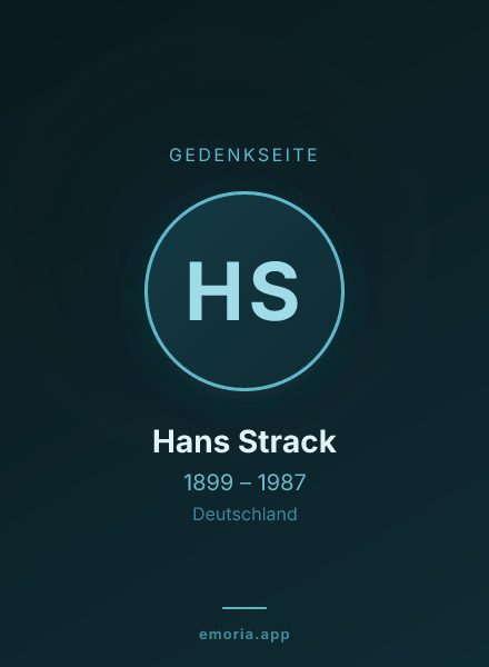 Gedenkportrait von Hans Strack