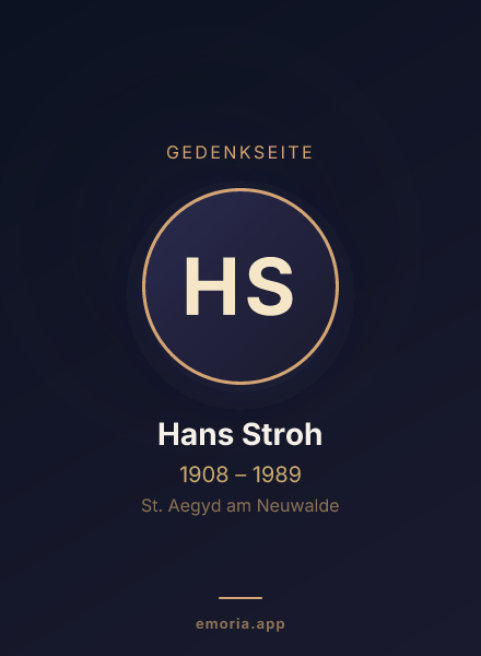 Gedenkportrait von Hans Stroh