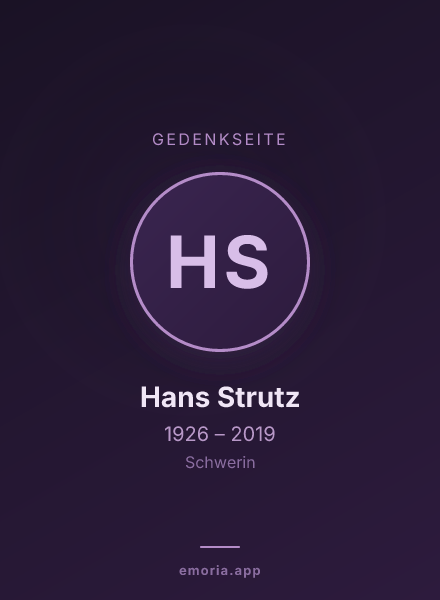 Gedenkportrait von Hans Strutz