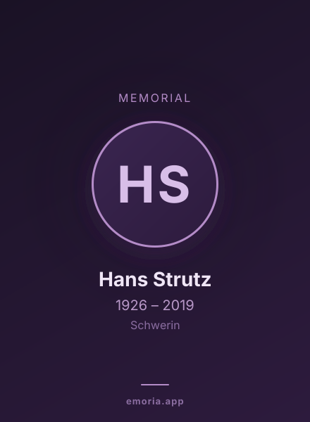 Memorial portrait of Hans Strutz