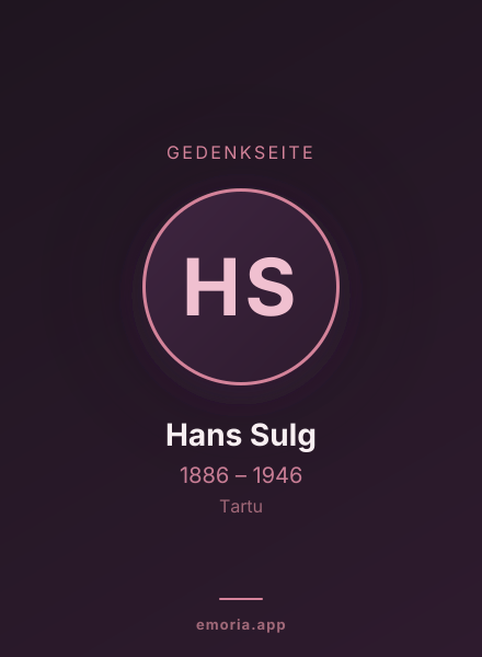 Gedenkportrait von Hans Sulg