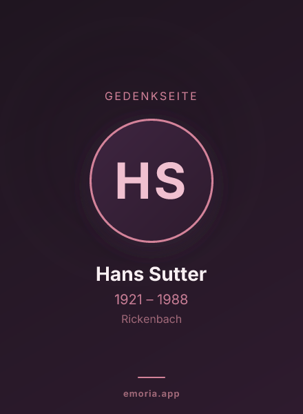 Gedenkportrait von Hans Sutter