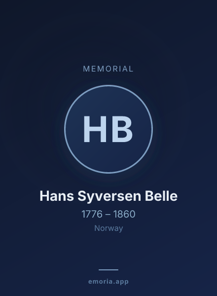 Memorial portrait of Hans Syversen Belle