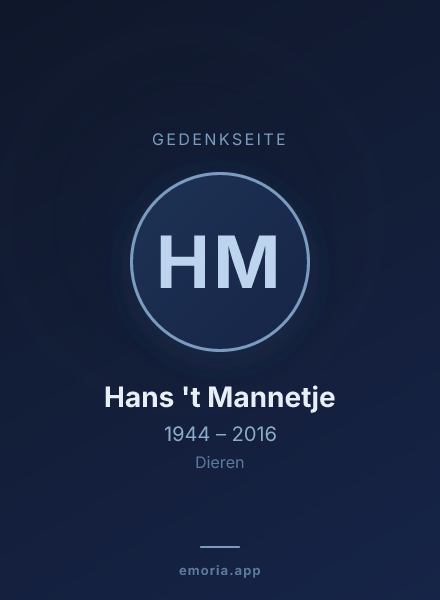 Gedenkportrait von Hans 't Mannetje