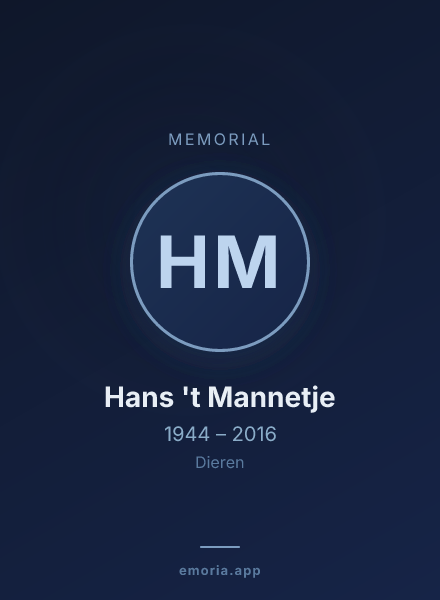 Memorial portrait of Hans 't Mannetje