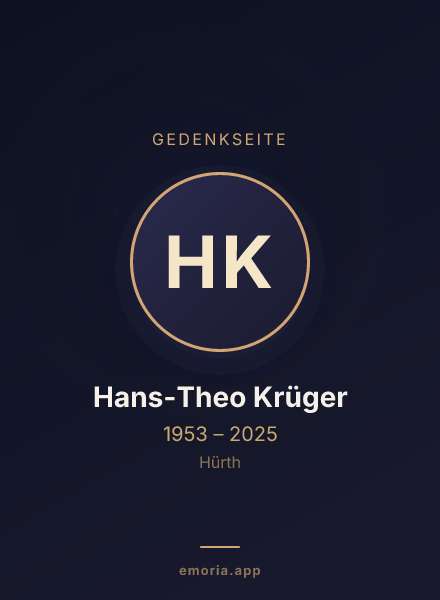 Gedenkportrait von Hans-Theo Krüger