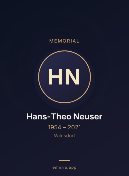 Memorial portrait of Hans-Theo Neuser