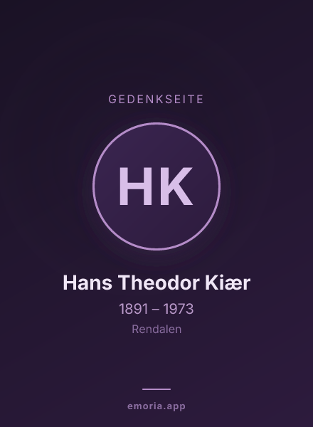 Gedenkportrait von Hans Theodor Kiær