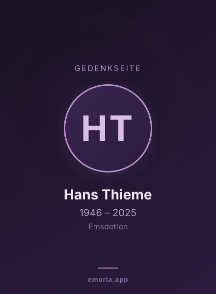 Gedenkportrait von Hans Thieme