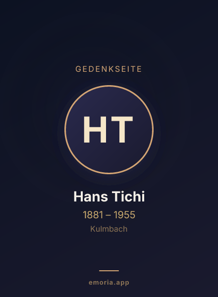 Gedenkportrait von Hans Tichi