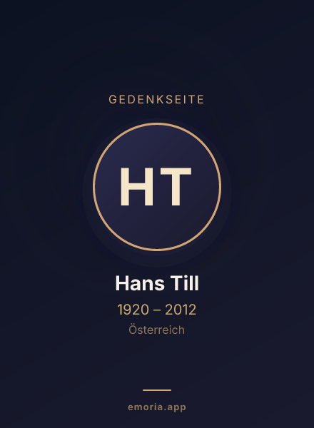 Gedenkportrait von Hans Till