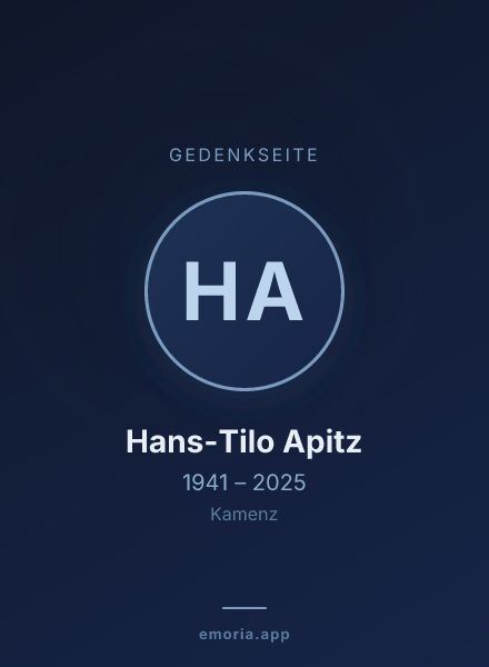 Gedenkportrait von Hans-Tilo Apitz