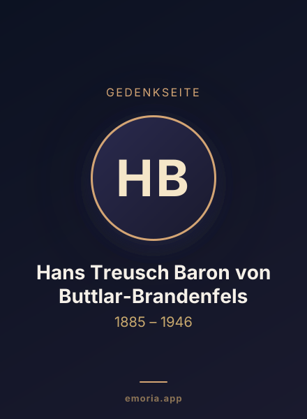 Gedenkportrait von Hans Treusch Baron von Buttlar-Brandenfels