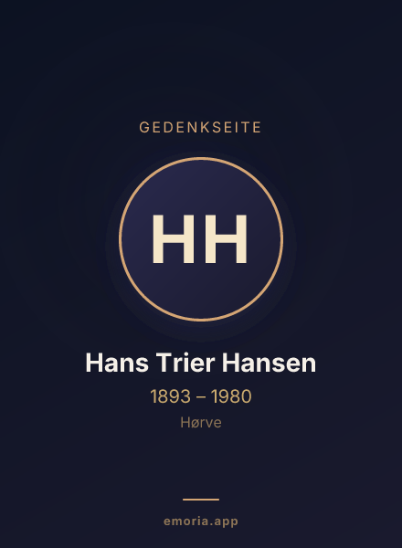 Gedenkportrait von Hans Trier Hansen