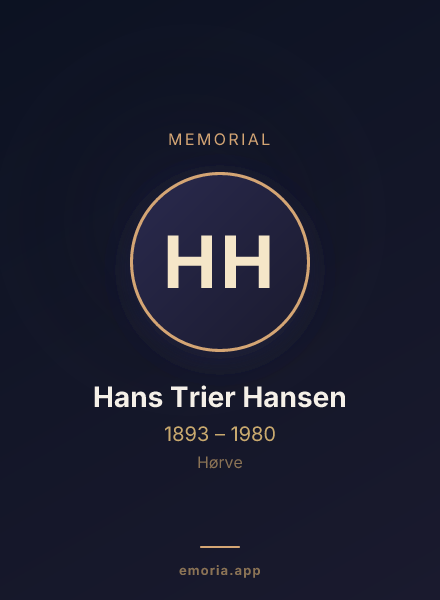 Memorial portrait of Hans Trier Hansen