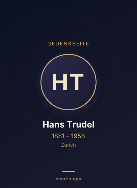 Gedenkportrait von Hans Trudel