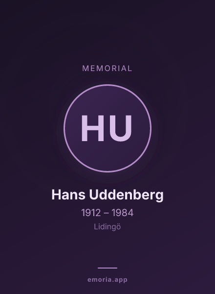 Memorial portrait of Hans Uddenberg