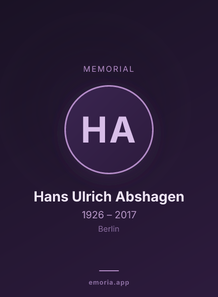 Memorial portrait of Hans Ulrich Abshagen