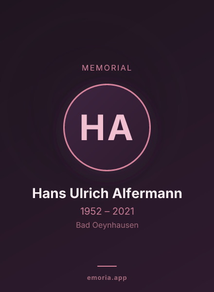 Memorial portrait of Hans Ulrich Alfermann