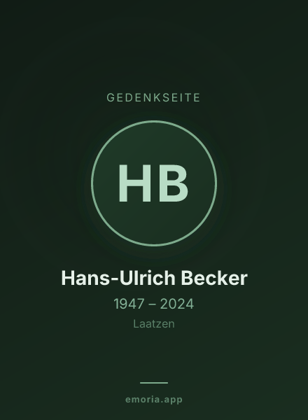 Gedenkportrait von Hans-Ulrich Becker