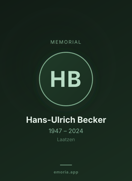 Memorial portrait of Hans-Ulrich Becker