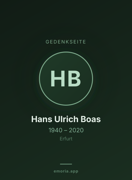 Gedenkportrait von Hans Ulrich Boas