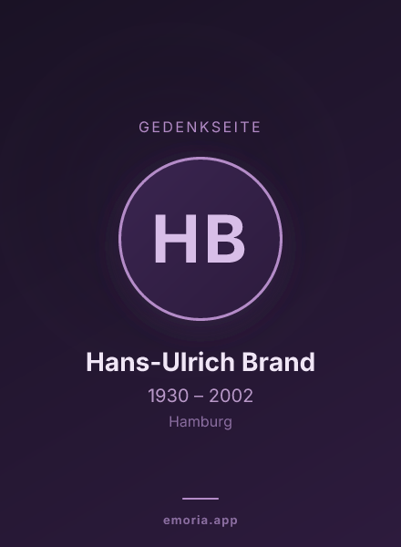 Gedenkportrait von Hans-Ulrich Brand