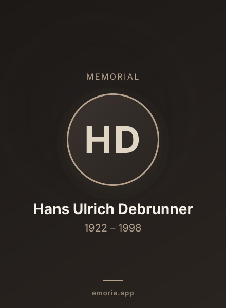 Memorial portrait of Hans Ulrich Debrunner