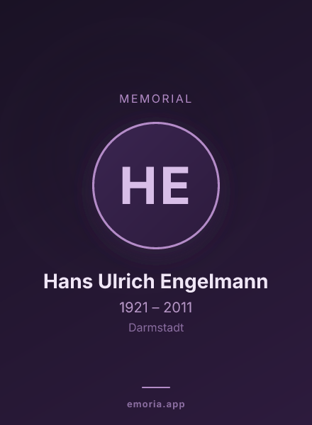Memorial portrait of Hans Ulrich Engelmann