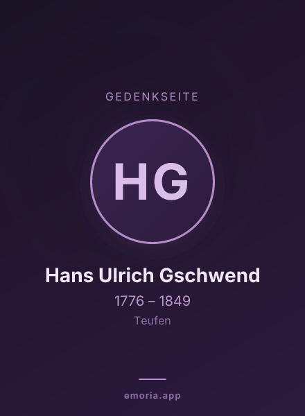 Gedenkportrait von Hans Ulrich Gschwend
