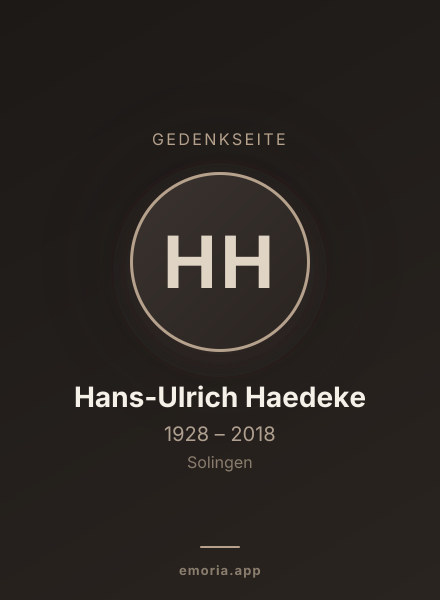 Gedenkportrait von Hans-Ulrich Haedeke